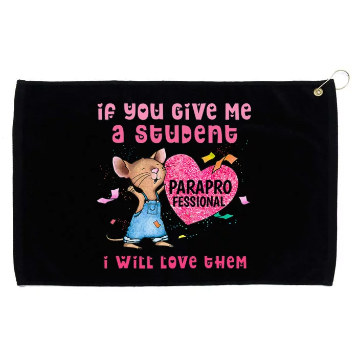 Paraprofessional Teacher Cute Heart Day Grommeted Golf Towel