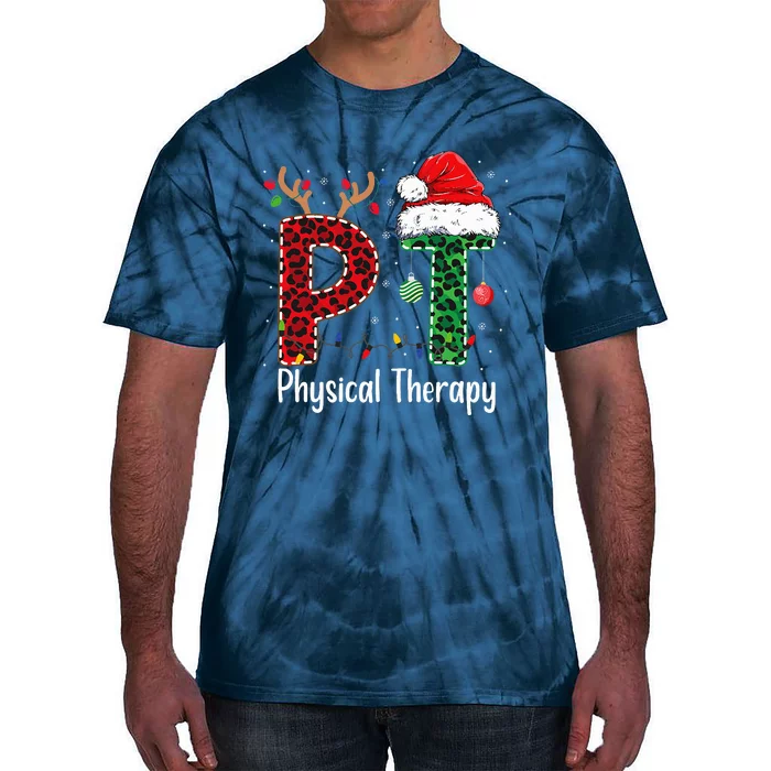 Physical Therapy Christmas Santa Hat Pt Therapist Xmas Tie-Dye T-Shirt