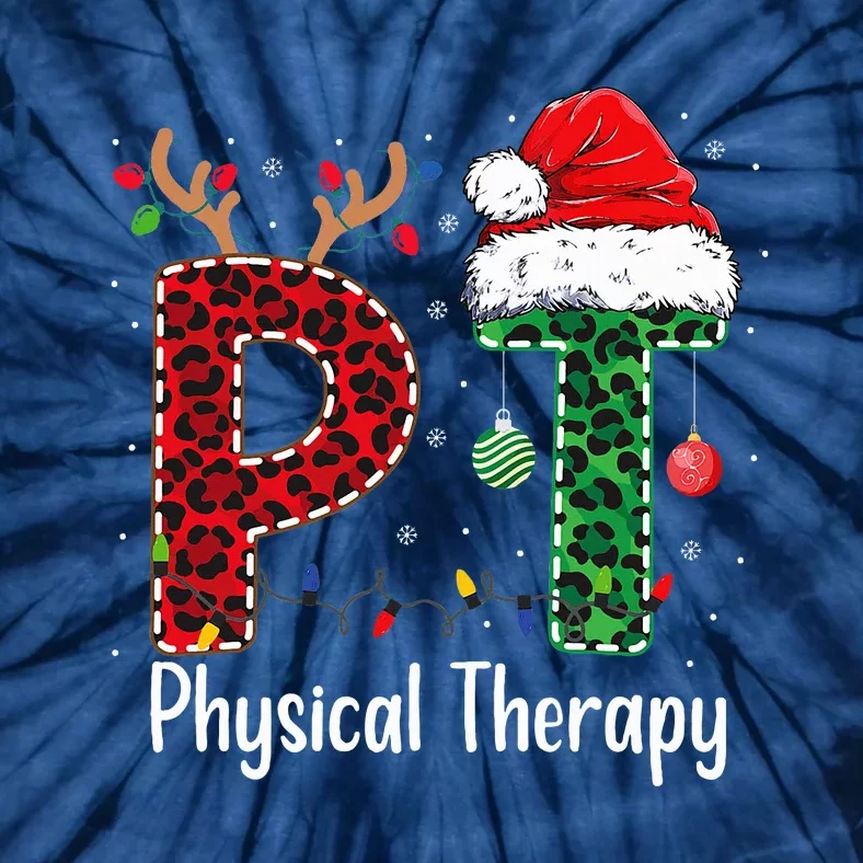 Physical Therapy Christmas Santa Hat Pt Therapist Xmas Tie-Dye T-Shirt