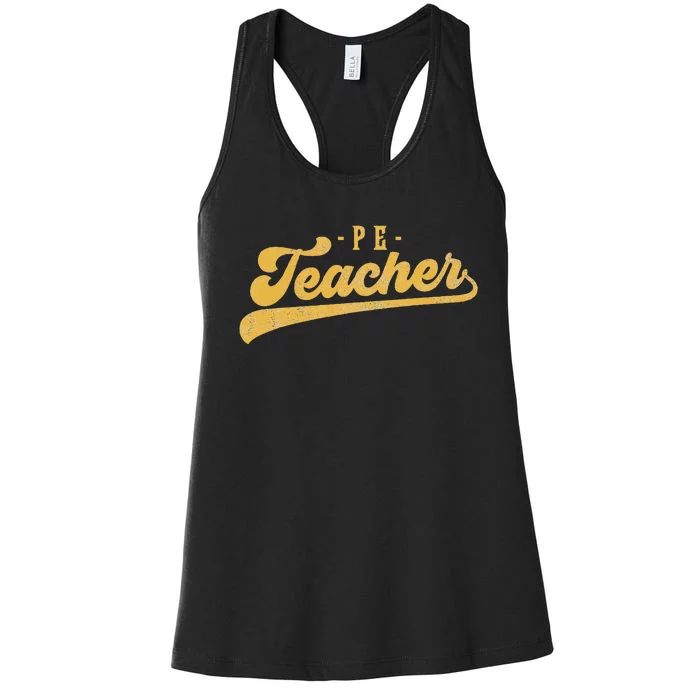 Pe Teacher Cute Vintage Graphic Physical Education Teacher Women's Racerback Tank