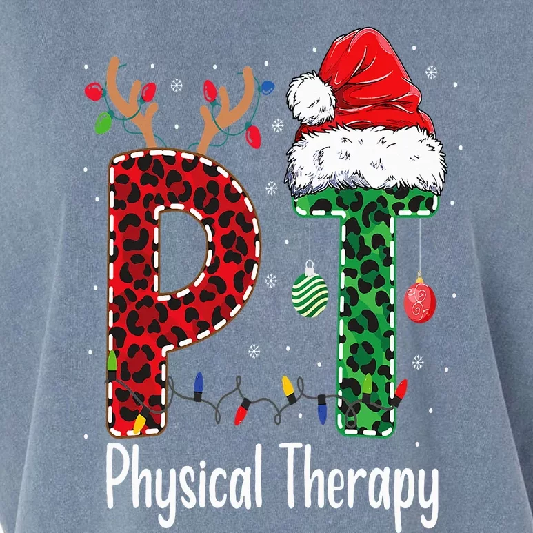 Physical Therapy Christmas santa hat PT Therapist xmas Garment-Dyed Women's Muscle Tee