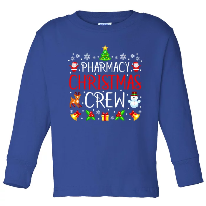 Pharmacy Tech Christmas Crew Matching Xmas Pharmacist Gift Toddler Long Sleeve Shirt