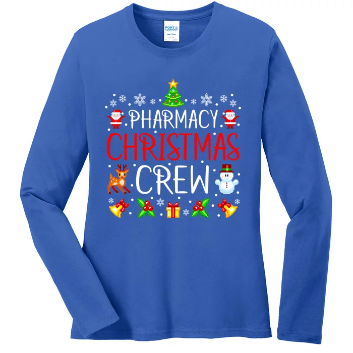 Pharmacy Tech Christmas Crew Matching Xmas Pharmacist Gift Ladies Long Sleeve Shirt