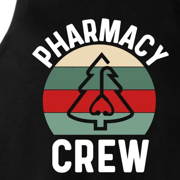 Pharmacy Tech Christmas Gift Retro Pharmacy Crew Pharmacist Gift Ladies Tri-Blend Wicking Tank