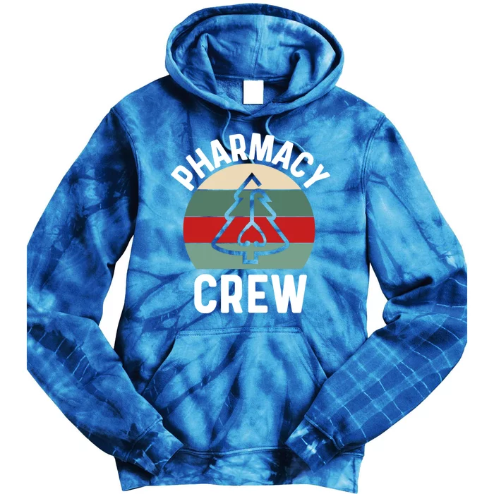 Pharmacy Tech Christmas Gift Retro Pharmacy Crew Pharmacist Gift Tie Dye Hoodie