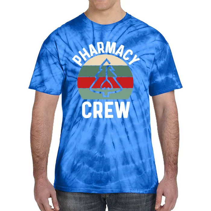 Pharmacy Tech Christmas Gift Retro Pharmacy Crew Pharmacist Gift Tie-Dye T-Shirt