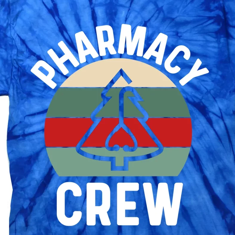 Pharmacy Tech Christmas Gift Retro Pharmacy Crew Pharmacist Gift Tie-Dye T-Shirt