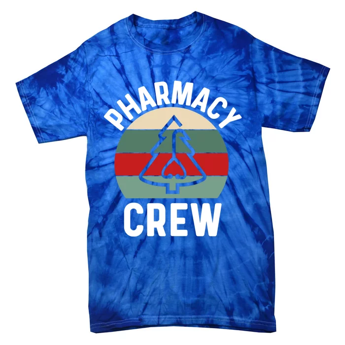 Pharmacy Tech Christmas Gift Retro Pharmacy Crew Pharmacist Gift Tie-Dye T-Shirt