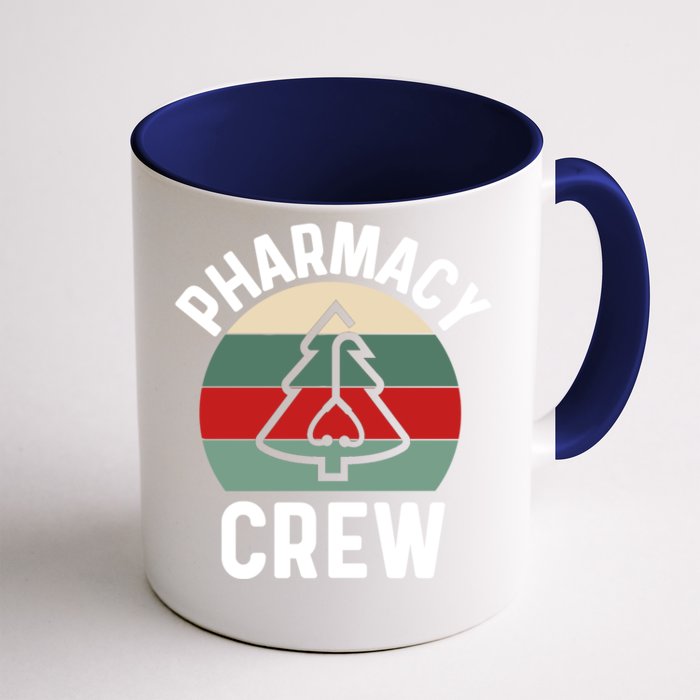 Pharmacy Tech Christmas Gift Retro Pharmacy Crew Pharmacist Gift Front & Back Coffee Mug