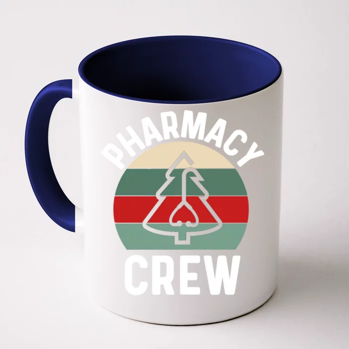 Pharmacy Tech Christmas Gift Retro Pharmacy Crew Pharmacist Gift Front & Back Coffee Mug