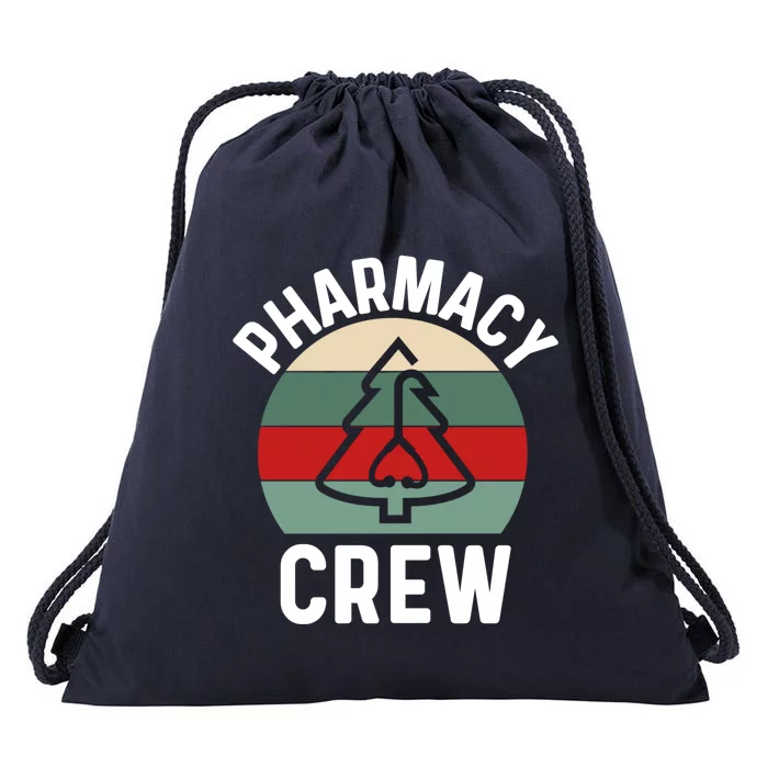 Pharmacy Tech Christmas Gift Retro Pharmacy Crew Pharmacist Gift Drawstring Bag