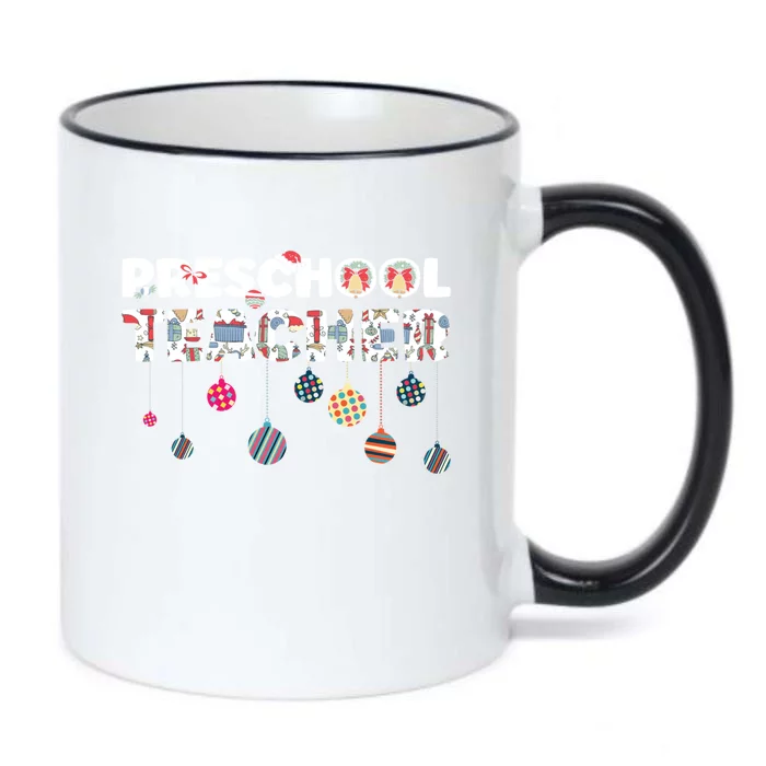 Preschool Teacher Christmas Vibes For Preschool Teacher Gift Black Color Changing Mug