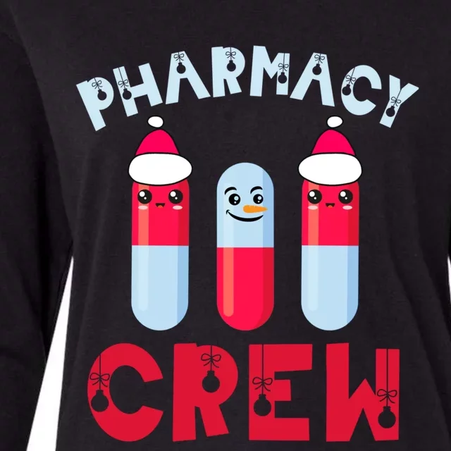 Pharmacy Tech Christmas Cool Gift Christmas Crew Pharmacy Team Funny Gift Womens Cotton Relaxed Long Sleeve T-Shirt