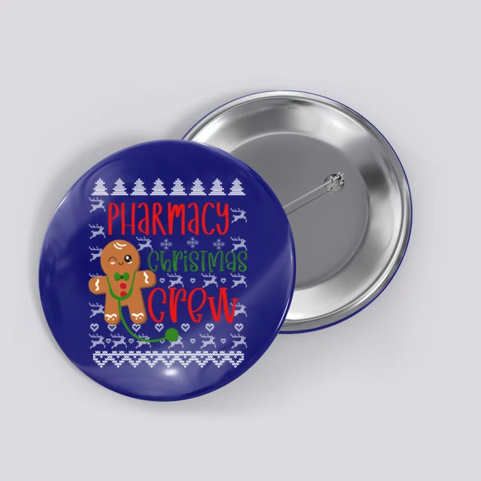 Pharmacy Tech Christmas Gift Pharmacy Crew Gingerbread Funny Gift Button