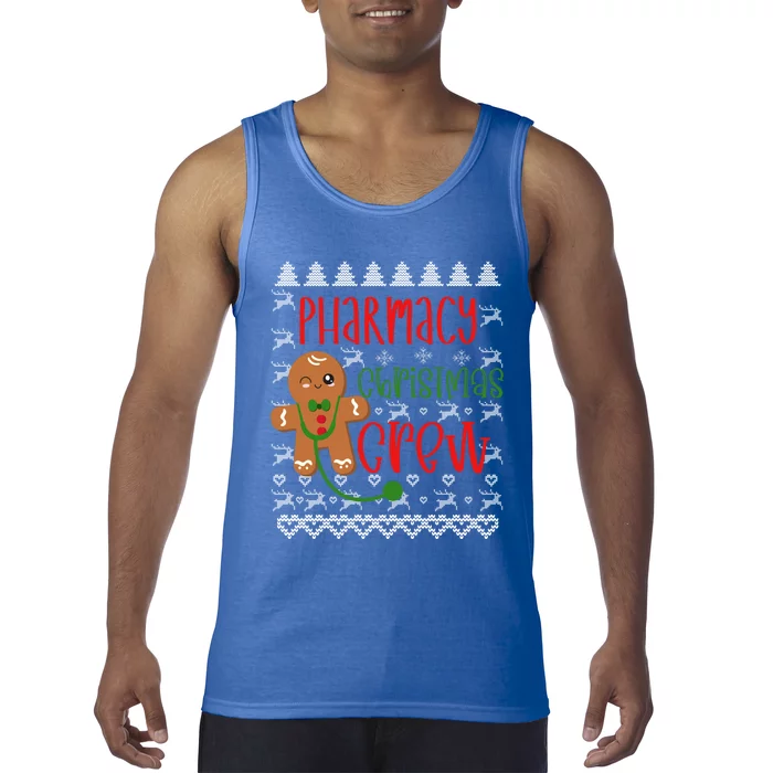 Pharmacy Tech Christmas Gift Pharmacy Crew Gingerbread Funny Gift Tank Top