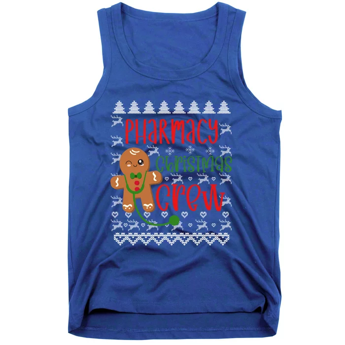 Pharmacy Tech Christmas Gift Pharmacy Crew Gingerbread Funny Gift Tank Top