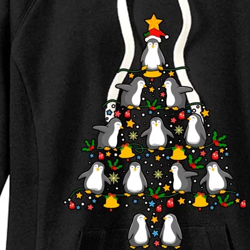 Penguin Tree Christmas Xmas Holiday Penguin Lover Meaningful Gift Women's Fleece Hoodie