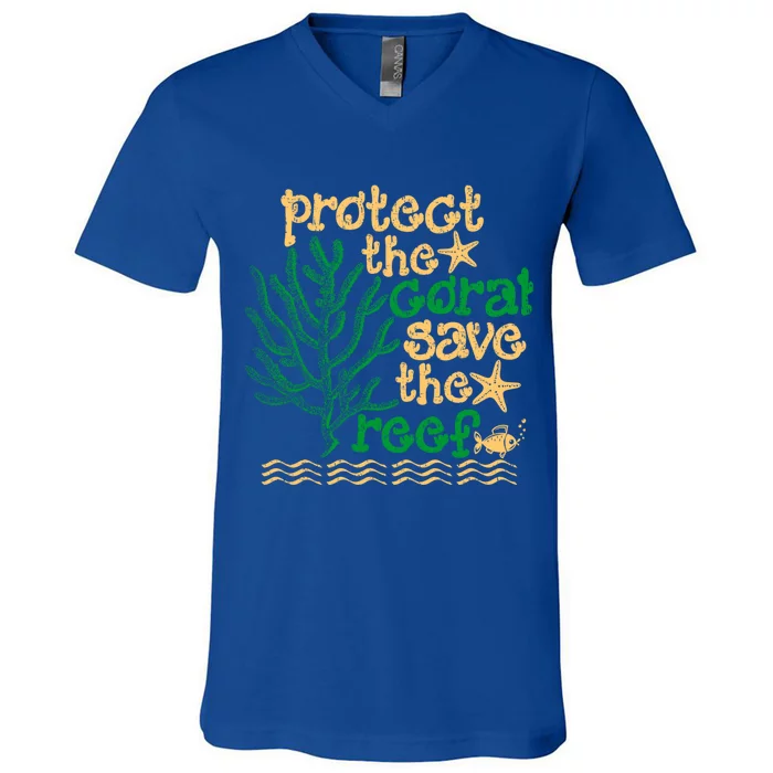 Protect The Coral Save The Reef Gift Funny Australia Gift V-Neck T-Shirt