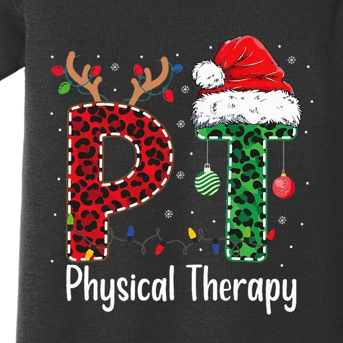 Physical Therapy Christmas santa hat xmas Baby Bodysuit