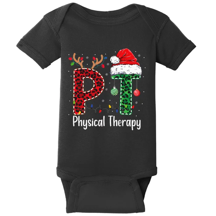 Physical Therapy Christmas santa hat xmas Baby Bodysuit