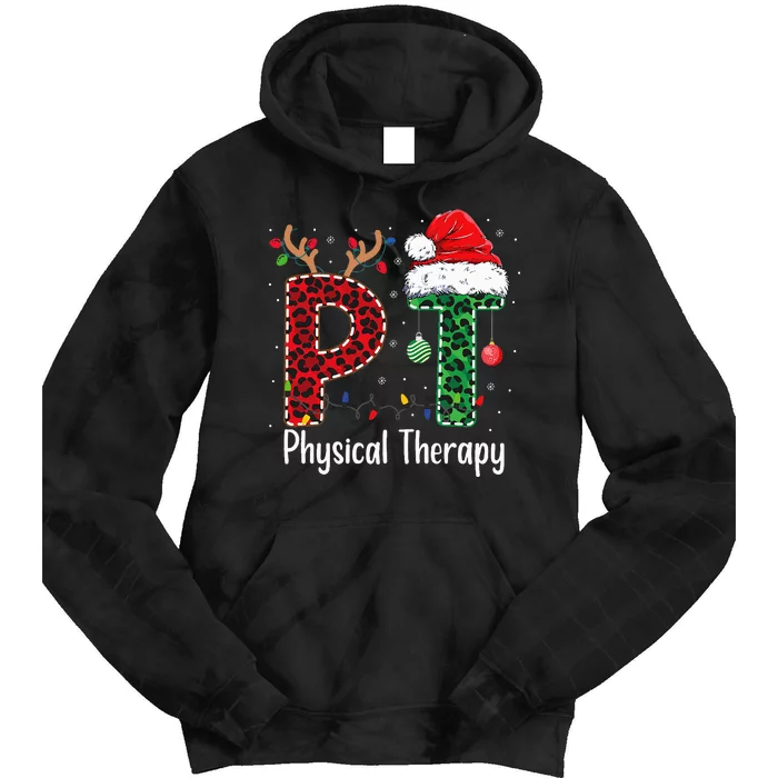 Physical Therapy Christmas santa hat xmas Tie Dye Hoodie