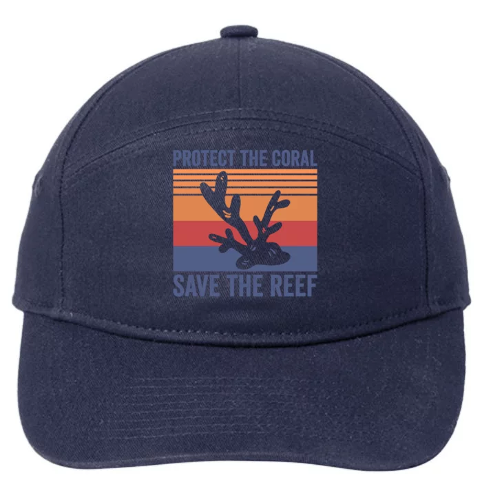 Protect The Coral Save The Reef Great Gift 7-Panel Snapback Hat