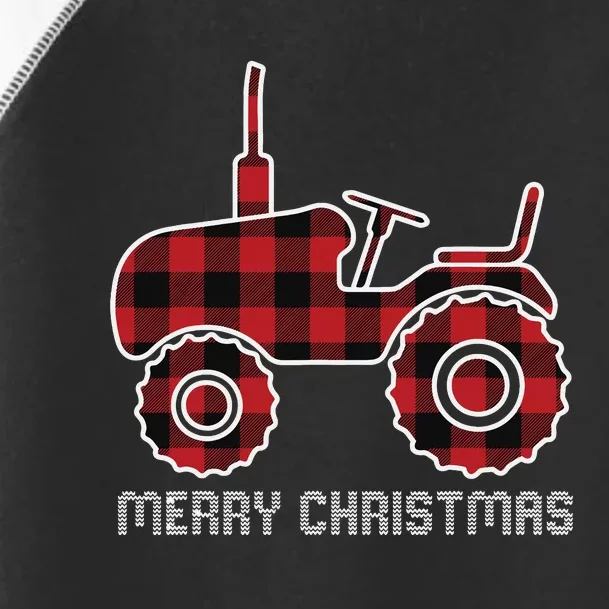 Plaid Tractor Christmas Pajama Cool Farm Farming Xmas Farmer Toddler Fine Jersey T-Shirt