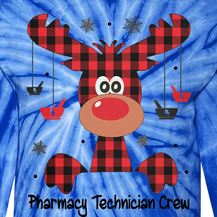 Pharmacy Technician Crew Reindeer And Christmas 2020 Gift Tie-Dye Long Sleeve Shirt