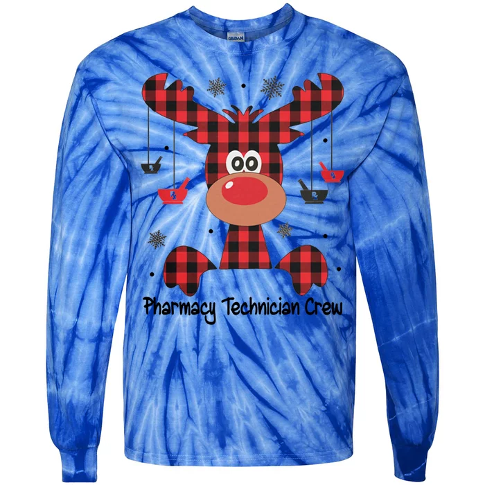 Pharmacy Technician Crew Reindeer And Christmas 2020 Gift Tie-Dye Long Sleeve Shirt