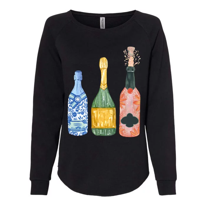 Pop The Champagne! Champagne Bottles Womens California Wash Sweatshirt