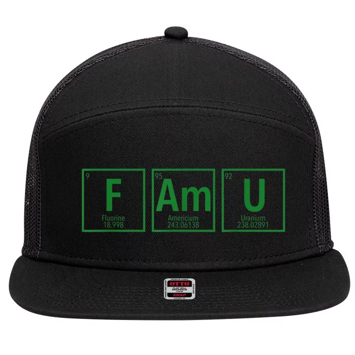 Periodic Table Chemistry With The FAMU Blerd Green 7 Panel Mesh Trucker Snapback Hat