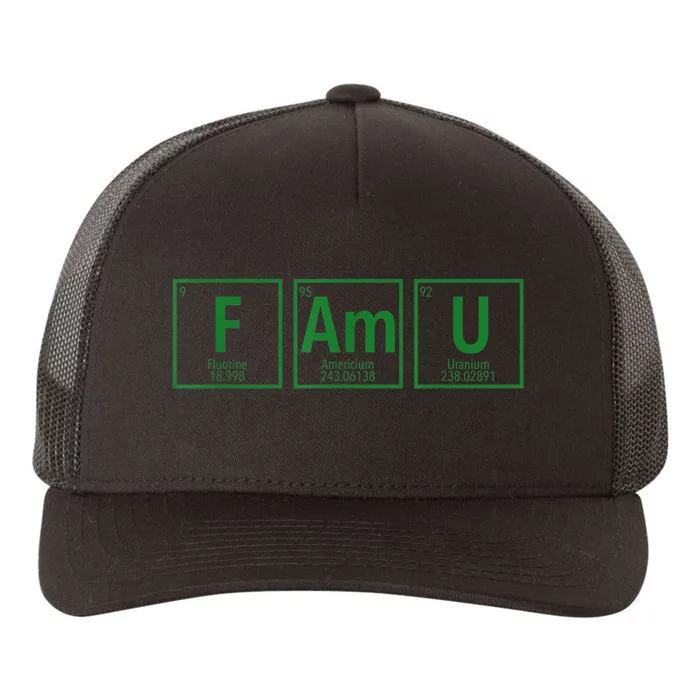 Periodic Table Chemistry With The FAMU Blerd Green Yupoong Adult 5-Panel Trucker Hat