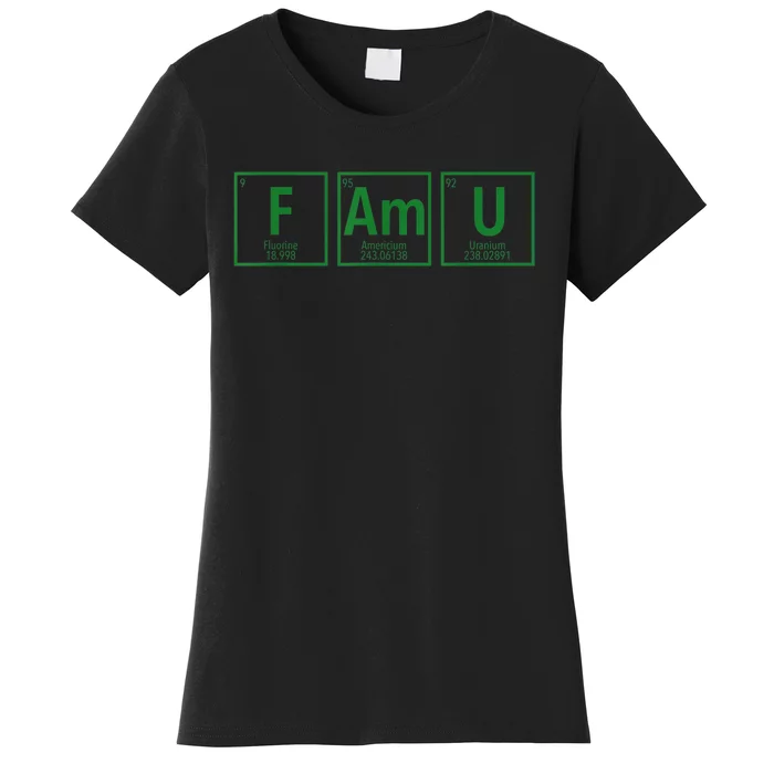 Periodic Table Chemistry With The FAMU Blerd Green Women's T-Shirt