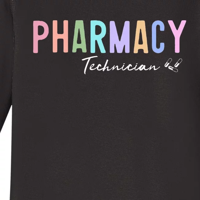 Pharmacy Technician Certified Pharm Tech Baby Long Sleeve Bodysuit