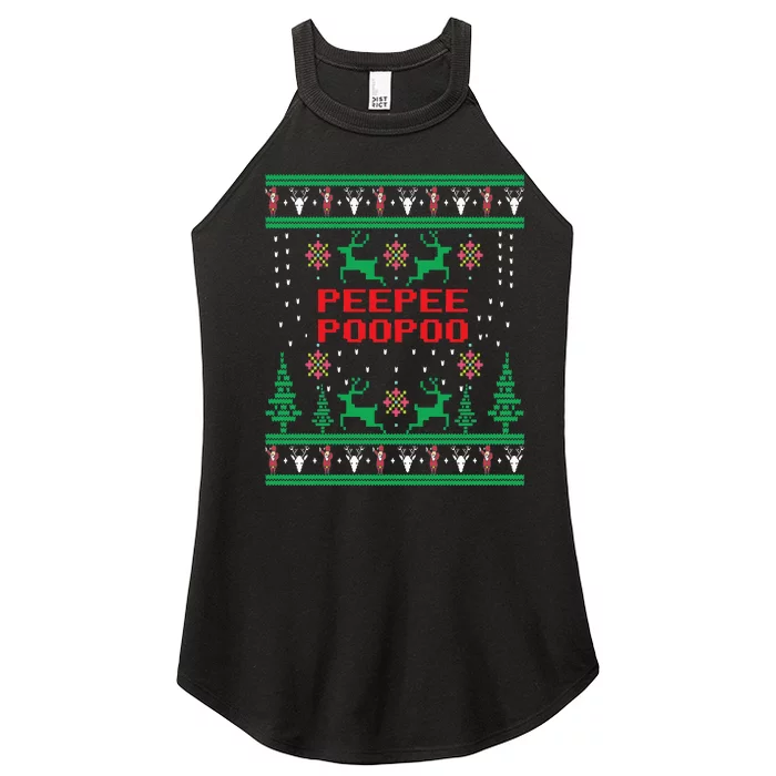 Peepeepoopoo Tacky Christmas Funny Xmas Ugly Sweater Women’s Perfect Tri Rocker Tank