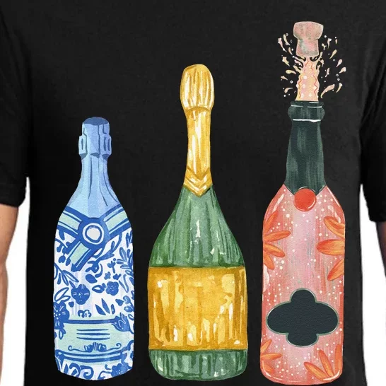 Pop The Champagne Champagne Bottles Gift Pajama Set