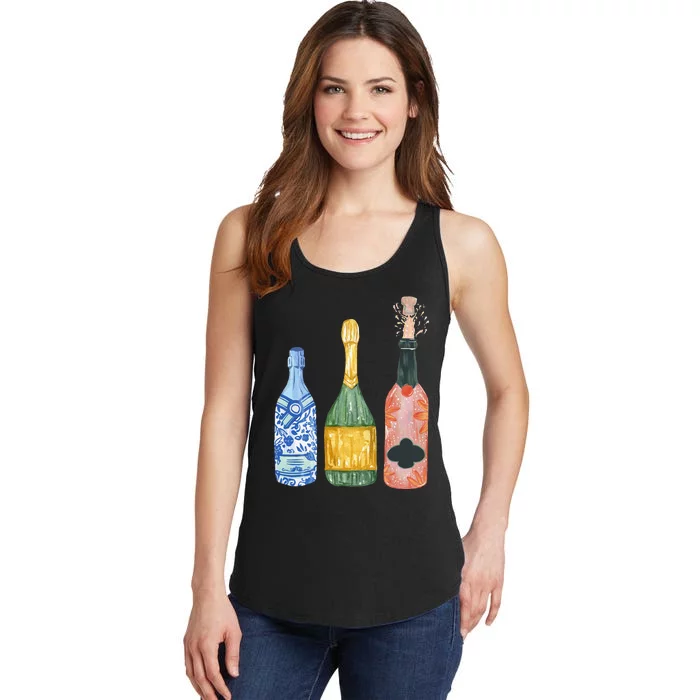 Pop The Champagne Champagne Bottles Gift Ladies Essential Tank