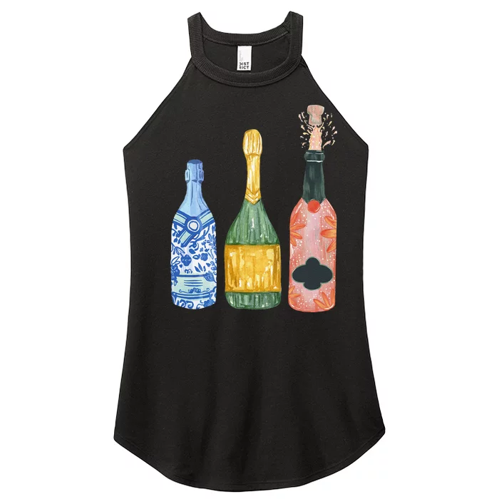 Pop The Champagne Champagne Bottles Gift Women’s Perfect Tri Rocker Tank