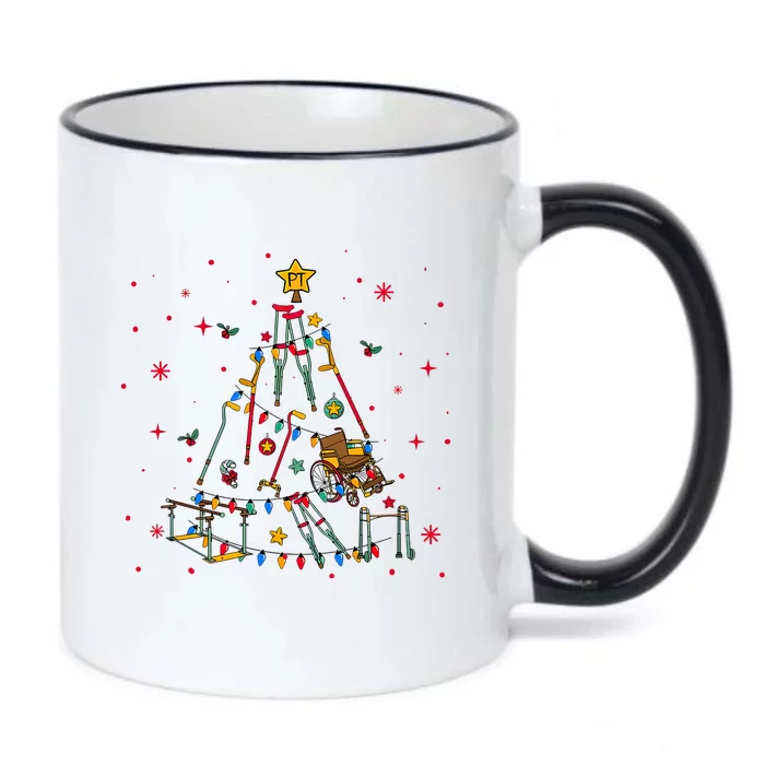 Physical Therapist Christmas Tree Black Color Changing Mug