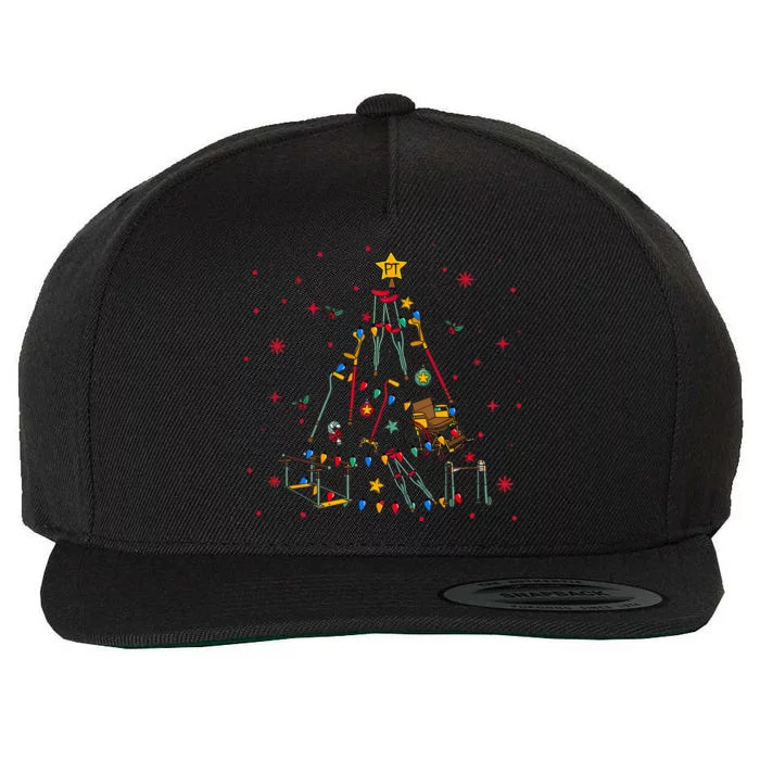 Physical Therapist Christmas Tree Wool Snapback Cap