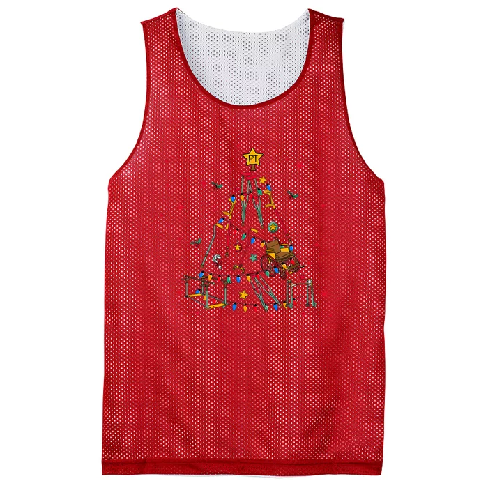 Physical Therapist Christmas Tree Mesh Reversible Basketball Jersey Tank