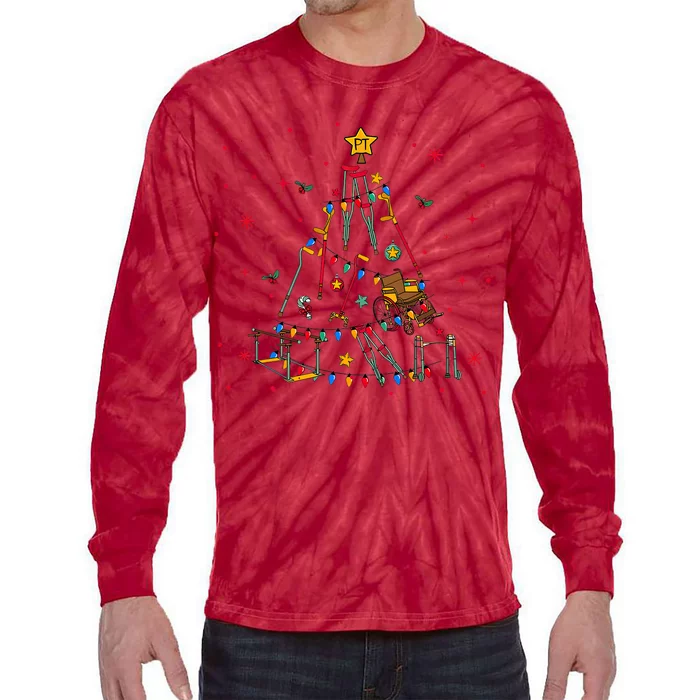 Physical Therapist Christmas Tree Tie-Dye Long Sleeve Shirt