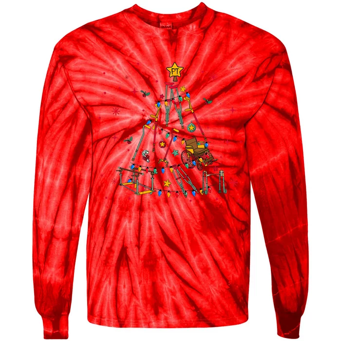 Physical Therapist Christmas Tree Tie-Dye Long Sleeve Shirt