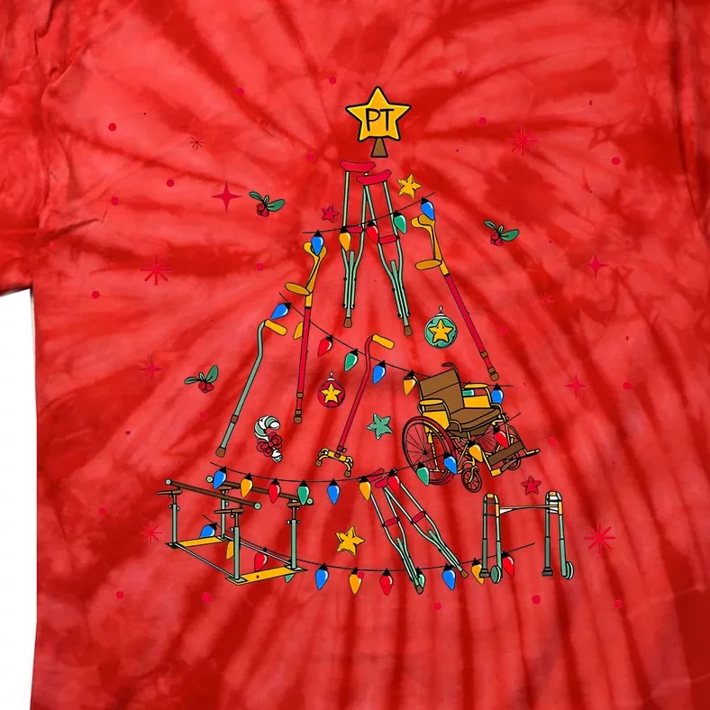 Physical Therapist Christmas Tree Tie-Dye T-Shirt