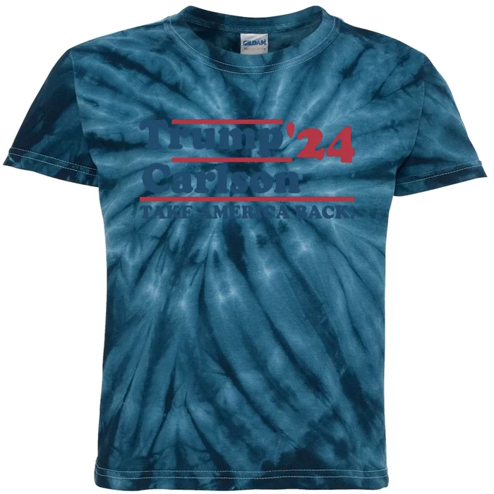 President Trump Carlson 2024 Take America Back Kids Tie-Dye T-Shirt