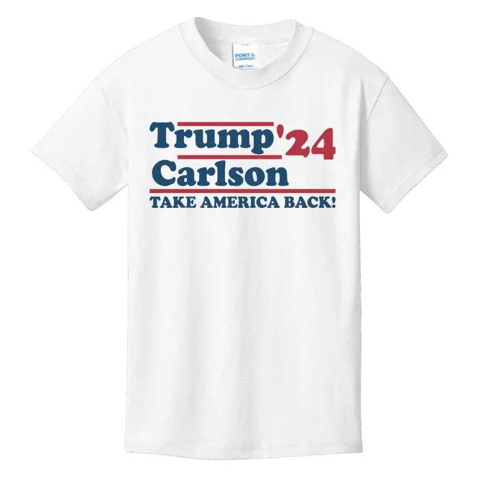 President Trump Carlson 2024 Take America Back Kids T-Shirt