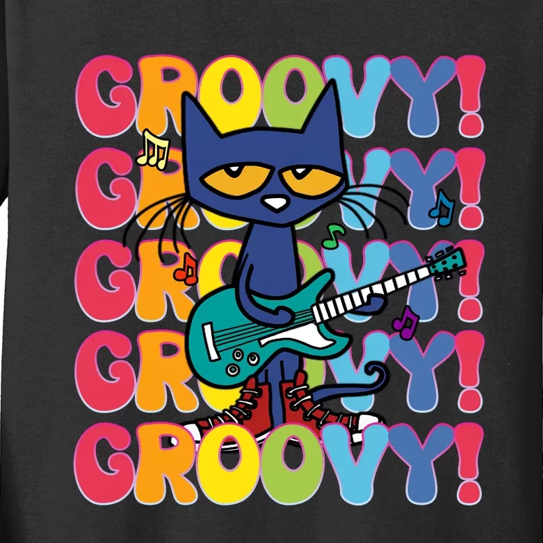 Pete The Cat Groovy Cat The Cool Cat Back To School Children Kids Long Sleeve Shirt