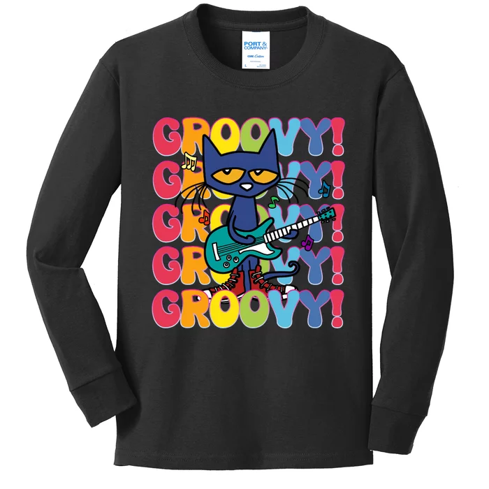 Pete The Cat Groovy Cat The Cool Cat Back To School Children Kids Long Sleeve Shirt