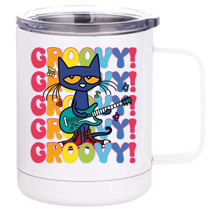 Pete The Cat Groovy Cat The Cool Cat Back To School Children Front & Back 12oz Stainless Steel Tumbler Cup