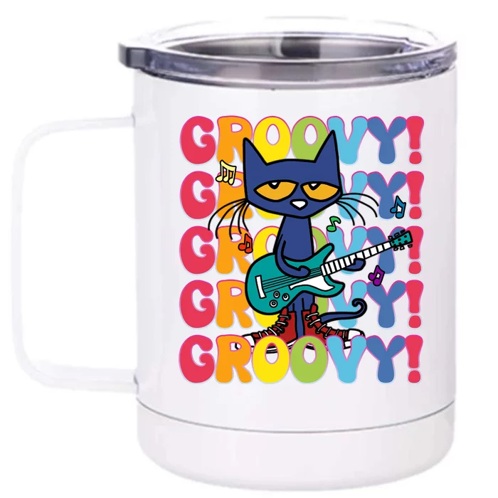 Pete The Cat Groovy Cat The Cool Cat Back To School Children Front & Back 12oz Stainless Steel Tumbler Cup